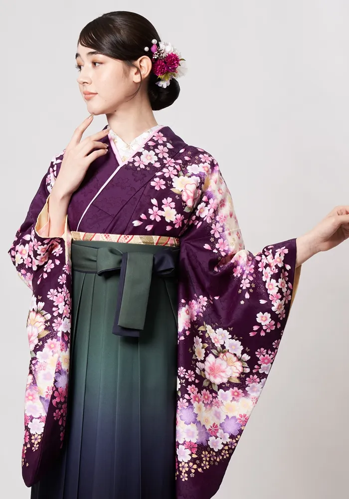 【着物】紫桜・辻が花調