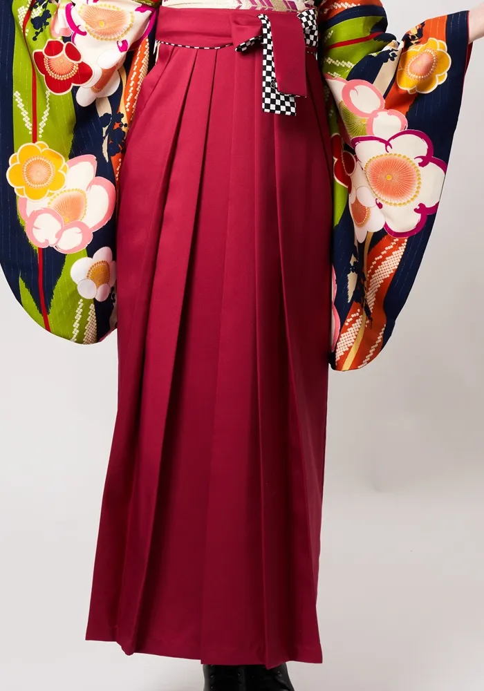 【袴】ﾜｲﾝ梅ひも格子