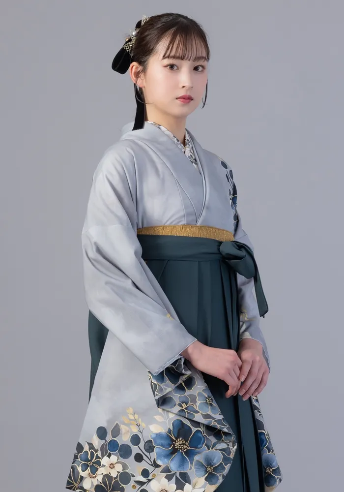 卒業式袴宅配ネットレンタル【着物単品】墨流し花紋
