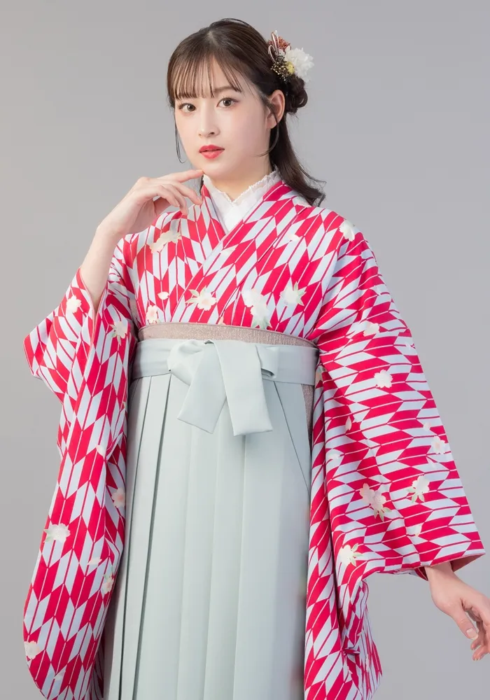 ピンク 桜の 着物 着物 ピンク 水色矢絣・桜 宅配ネットレンタルさがの館