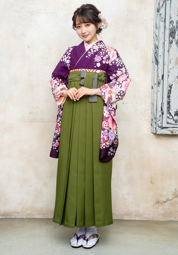 ★きものマーチ★ぼかし袴 刺繍入 緑 (紐下丈 95cm)★卒業式 10Q36 卒業式 袴Style2026｜袴の通販・購入なら京都きもの町楽天店